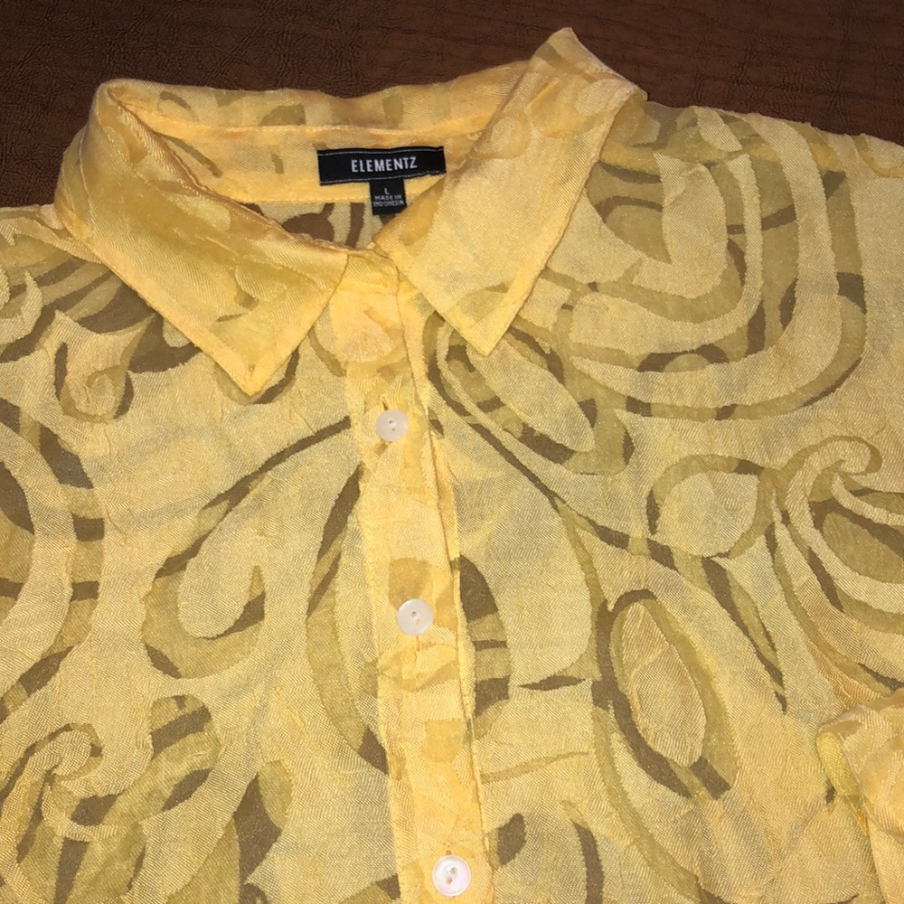 ELEMENTZ Lightweight 3/4 Sleeve Button Blouse L